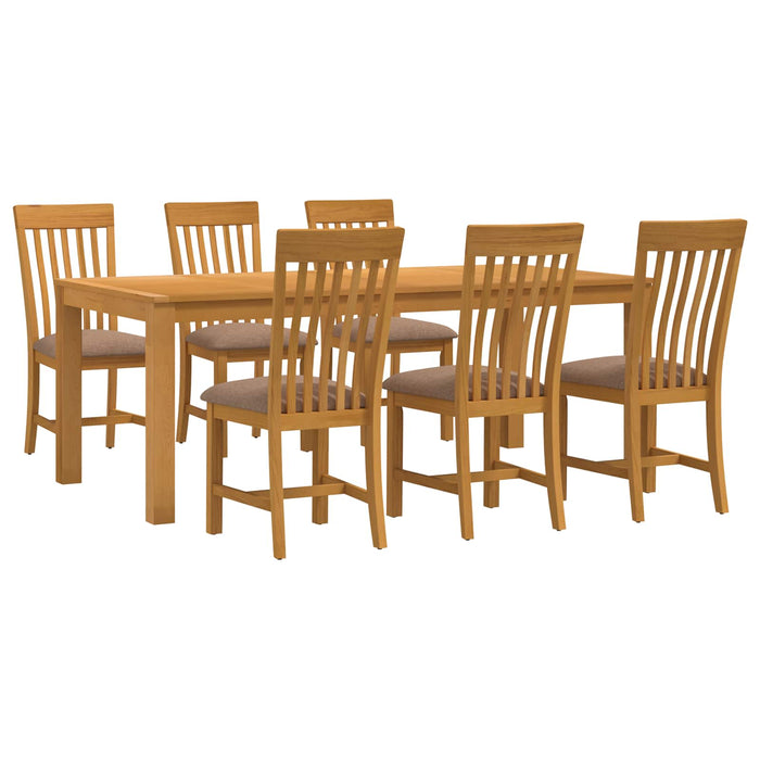 Set de dining 7 buc. Gri Lemn de stejar masiv WALTI