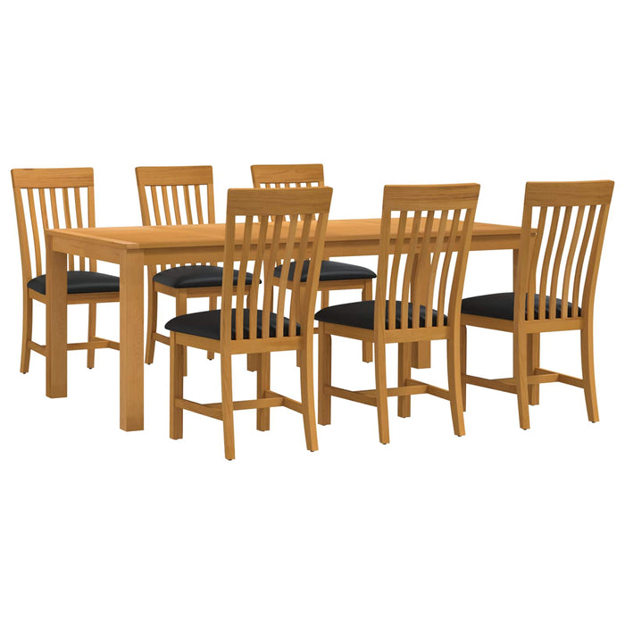 Set de dining 7 buc. Negru Lemn de stejar masiv WALTI