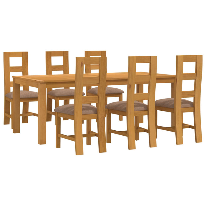 Set de dining 7 buc. Gri Lemn de stejar masiv WALTI