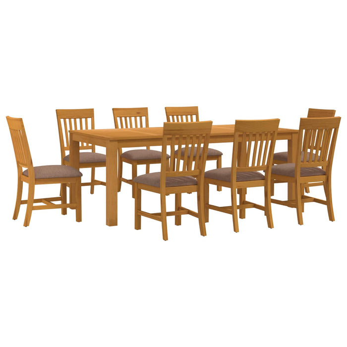 Set de dining 9 buc. Gri Lemn de stejar masiv WALTI