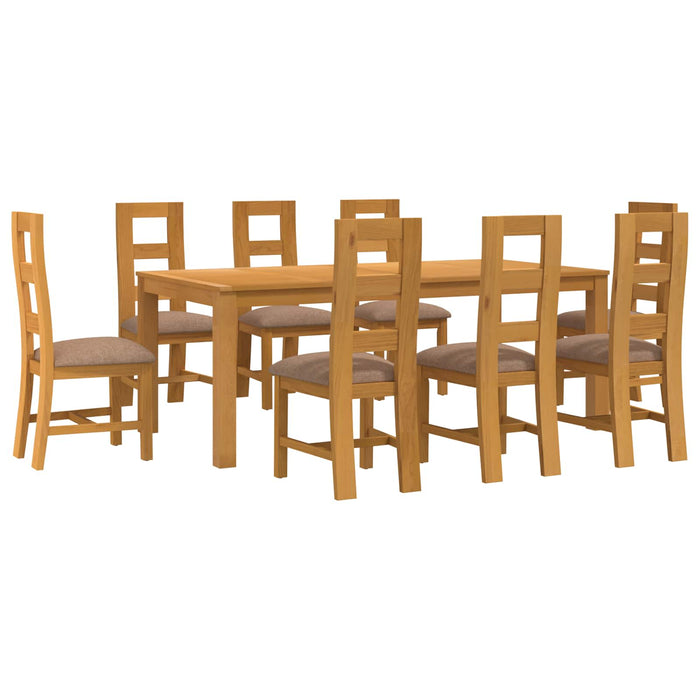Set de dining 9 buc. Gri Lemn de stejar masiv WALTI