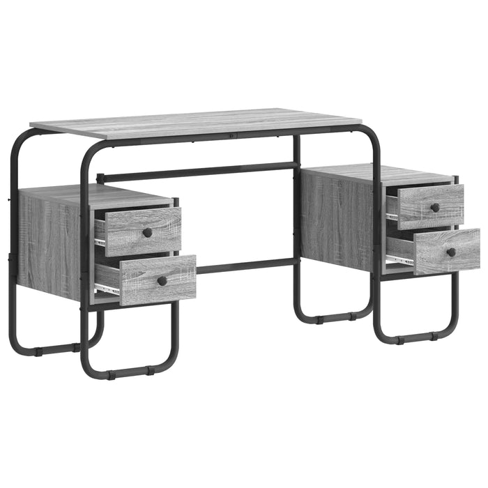 Birou cu spațiu de depozitare Sonoma gri 145 x 50 x 75 cm WALTI