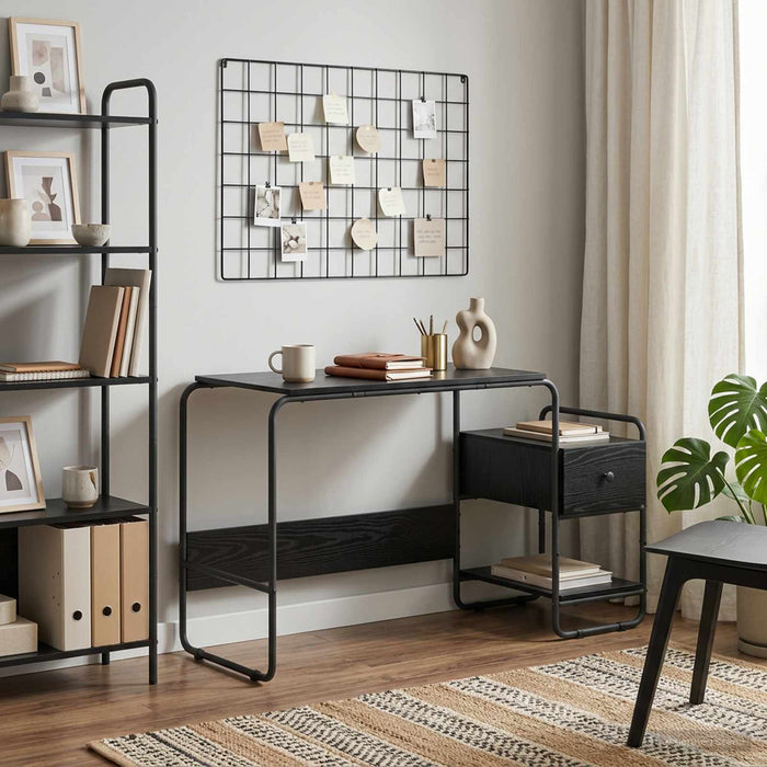 Birou cu spațiu de depozitare Stejar Negru 131,5 x 50 x 75,5 cm WALTI