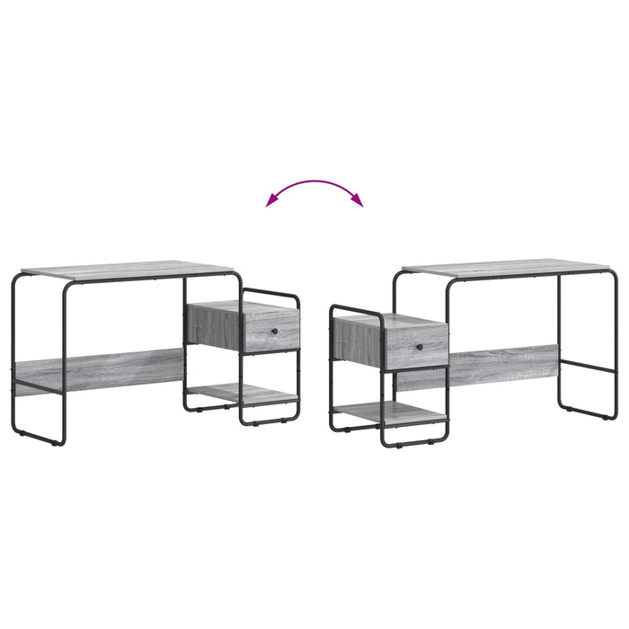 Birou cu spațiu de depozitare Sonoma gri 131,5 x 50 x 75,5 cm WALTI