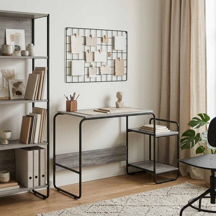 Birou cu spațiu de depozitare Sonoma gri 131.5 x 50 x 75.5 cm WALTI