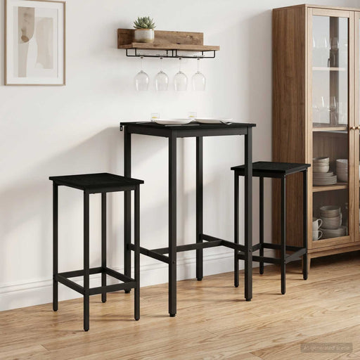 Scaun de bar 2 buc. Stejar Negru 40 x 32 x 64 cm Lemn prelucrat - WALTI WALTI