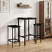 Scaun de bar 2 buc. Stejar Negru 40 x 32 x 64 cm Lemn prelucrat - WALTI WALTI