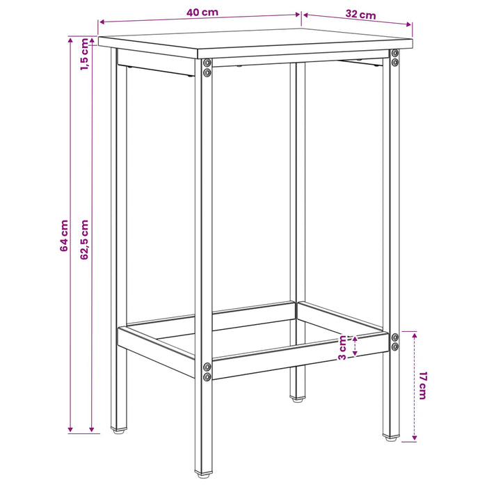 Scaun de bar Sonoma gri 40 x 32 x 64 cm Lemn prelucrat - WALTI WALTI