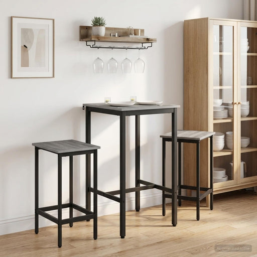 Scaun de bar 2 buc. Sonoma gri 40 x 32 x 64 cm Lemn prelucrat - WALTI WALTI