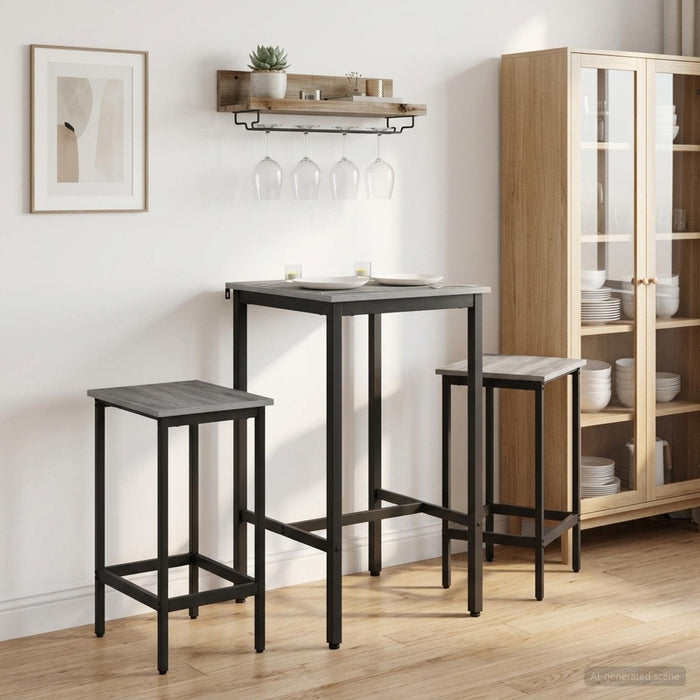Scaun de bar 2 buc. Sonoma gri 40 x 32 x 64 cm Lemn prelucrat - WALTI WALTI