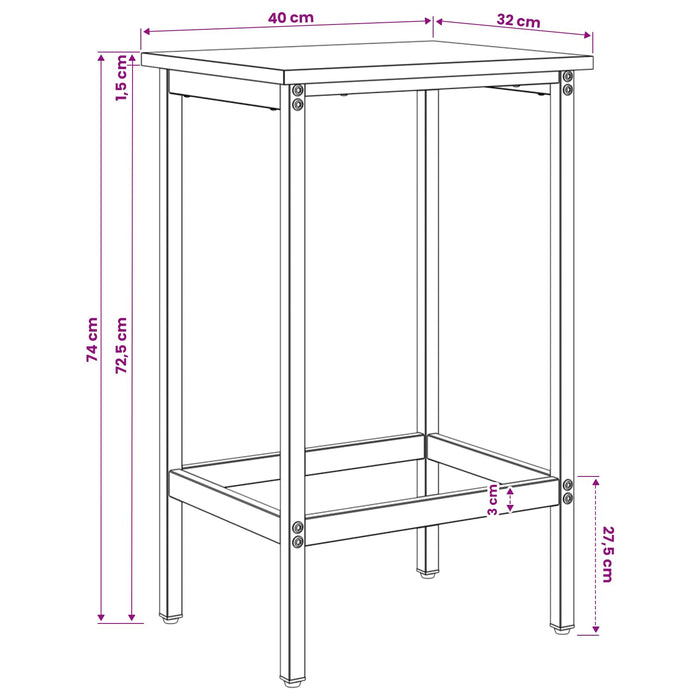 Scaun de bar 2 buc. Stejar Sonoma 40 x 32 x 74 cm - WALTI WALTI