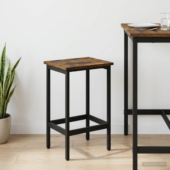 Scaun de bar Stejar fumuriu 40 x 32 x 74 cm Lemn prelucrat - WALTI WALTI