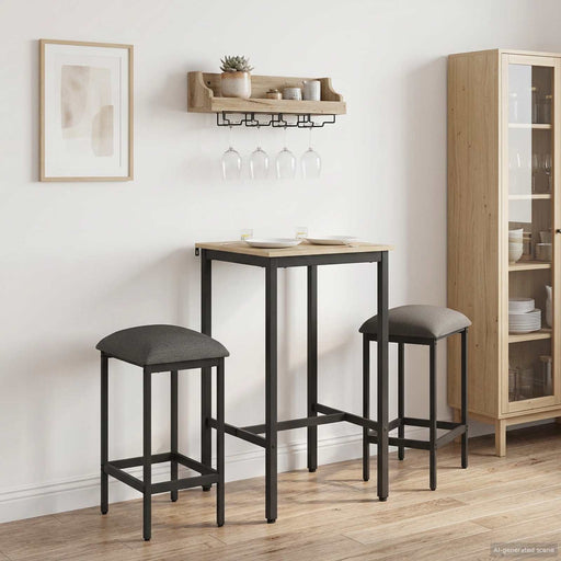 Scaun de bar 2 buc. Gri deschis 40 x 32 x 64 cm Lemn prelucrat - WALTI WALTI