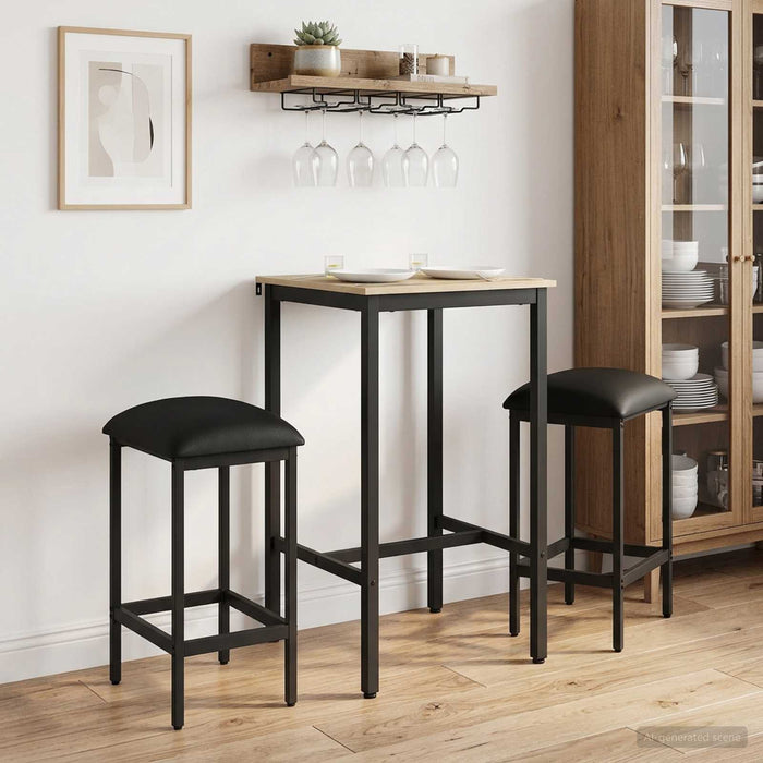 Scaun de bar 2 buc. Negru 40 x 32 x 64 cm Lemn prelucrat - WALTI WALTI