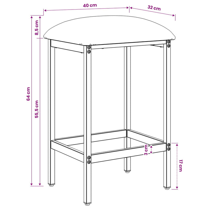 Scaun de bar Verde închis 40 x 32 x 64 cm Lemn prelucrat - WALTI WALTI