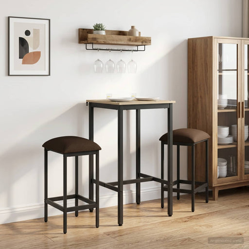 Scaun de bar 2 buc. Gri taupe 40 x 32 x 64 cm Lemn prelucrat - WALTI WALTI