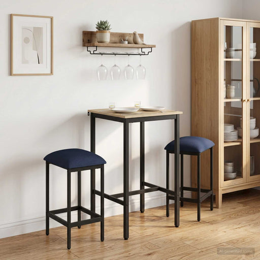 Scaun de bar 2 buc. albastru 40 x 32 x 64 cm Lemn prelucrat - WALTI WALTI