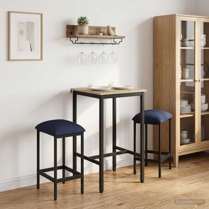 Scaun de bar 2 buc. albastru 40 x 32 x 64 cm Lemn prelucrat - WALTI WALTI
