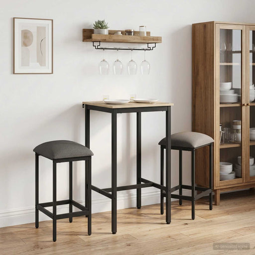 Scaun de bar 2 buc. Gri deschis 40 x 32 x 74 cm Lemn prelucrat - WALTI WALTI