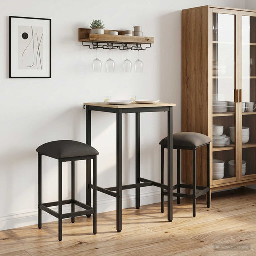 Scaun de bar 2 buc. Gri închis 40 x 32 x 74 cm Lemn prelucrat - WALTI WALTI