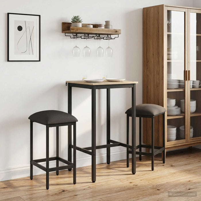 Scaun de bar 2 buc. Gri închis 40 x 32 x 74 cm Lemn prelucrat - WALTI WALTI