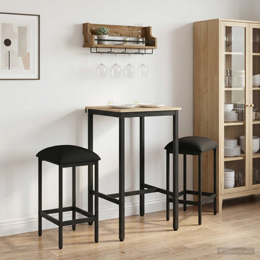 Scaun de bar 2 buc. Negru 40 x 32 x 74 cm Lemn prelucrat - WALTI WALTI