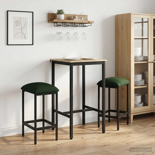 Scaun de bar 2 buc. Verde închis 40 x 32 x 74 cm Lemn prelucrat - WALTI WALTI