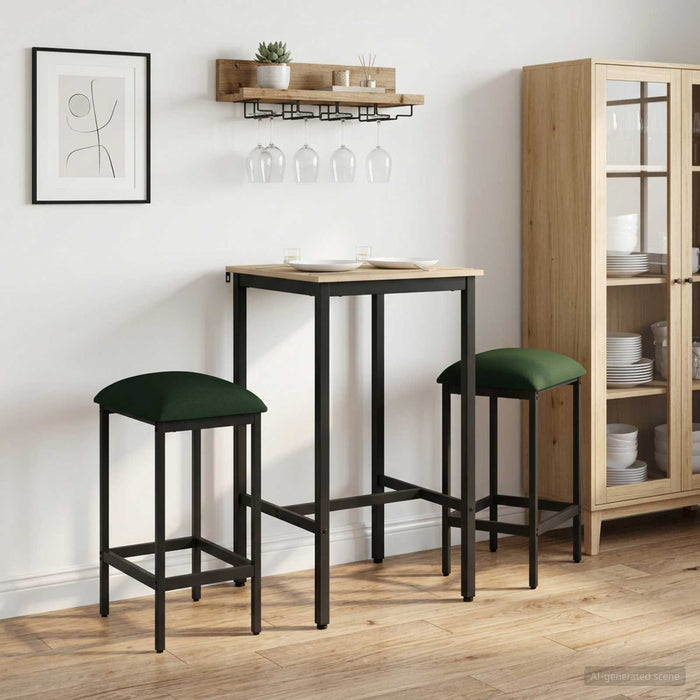 Scaun de bar 2 buc. Verde închis 40 x 32 x 74 cm Lemn prelucrat - WALTI WALTI