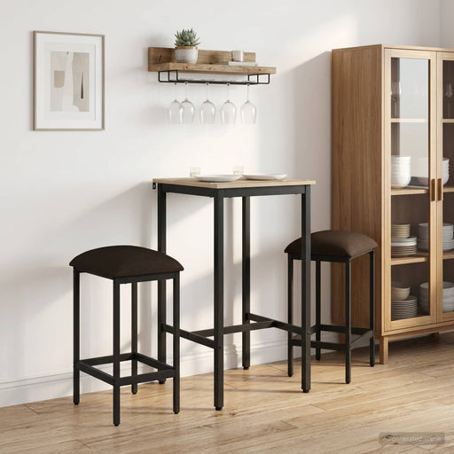 Scaun de bar 2 buc. Gri taupe 40 x 32 x 74 cm Lemn prelucrat - WALTI WALTI