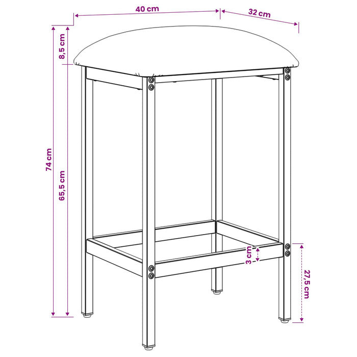 Scaun de bar albastru 40 x 32 x 74 cm Lemn prelucrat - WALTI WALTI