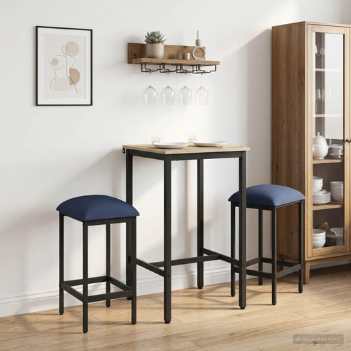 Scaun de bar 2 buc. albastru 40 x 32 x 74 cm Lemn prelucrat - WALTI WALTI