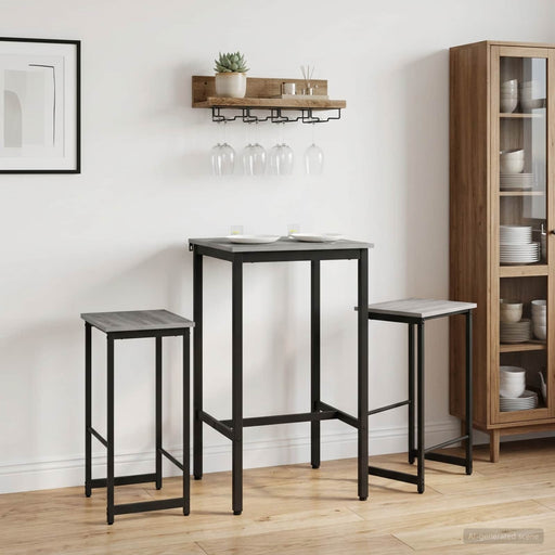 Scaun de bar 2 buc. Sonoma gri 40 x 32 x 64 cm Lemn prelucrat - WALTI WALTI