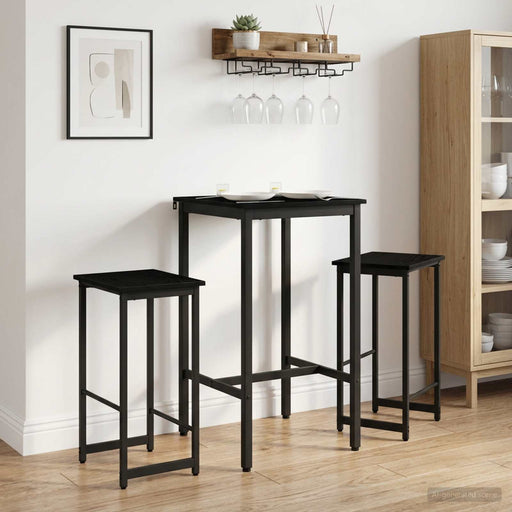 Scaun de bar 2 buc. Stejar Negru 40 x 32 x 74 cm Lemn prelucrat - WALTI WALTI