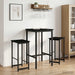 Scaun de bar 2 buc. Stejar Negru 40 x 32 x 74 cm Lemn prelucrat - WALTI WALTI