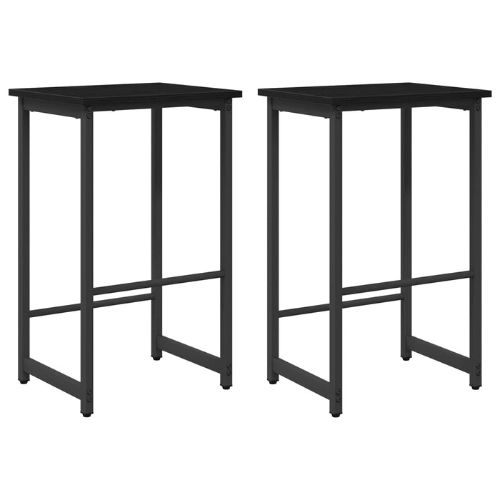Scaun de bar 2 buc. Stejar Negru 40 x 32 x 74 cm Lemn prelucrat - WALTI WALTI