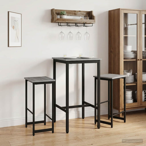 Scaun de bar 2 buc. Sonoma gri 40 x 32 x 74 cm Lemn prelucrat - WALTI WALTI