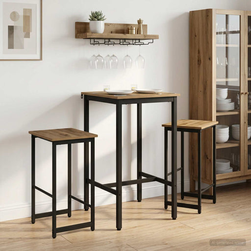 Scaun de bar 2 buc. Stejar Artizanal 40 x 32 x 74 cm - WALTI WALTI