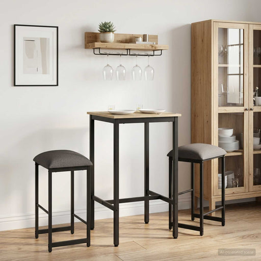 Scaun de bar 2 buc. Gri deschis 40 x 32 x 64 cm Lemn prelucrat - WALTI WALTI
