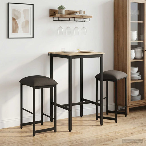Scaun de bar 2 buc. Gri închis 40 x 32 x 64 cm Lemn prelucrat - WALTI WALTI