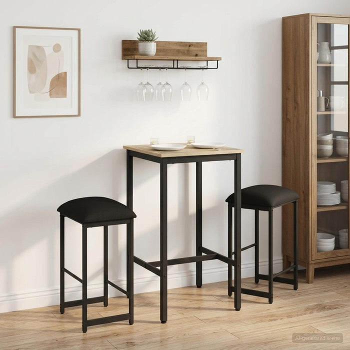 Scaun de bar 2 buc. Negru 40 x 32 x 64 cm Lemn prelucrat - WALTI WALTI