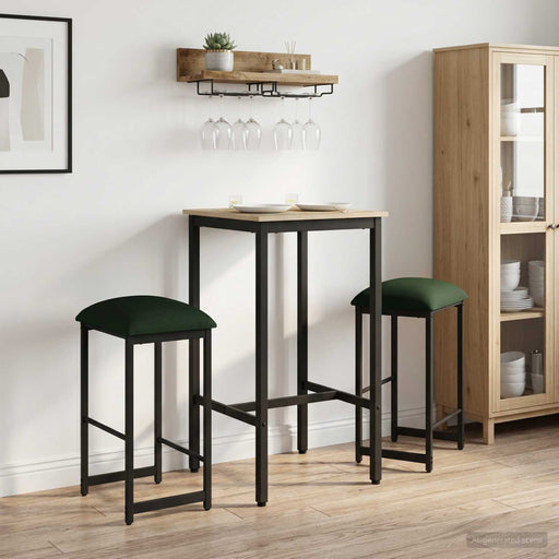 Scaun de bar 2 buc. Verde închis 40 x 32 x 64 cm Lemn prelucrat - WALTI WALTI