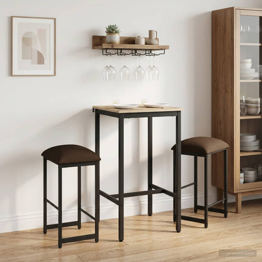 Scaun de bar 2 buc. Gri taupe 40 x 32 x 64 cm Lemn prelucrat - WALTI WALTI