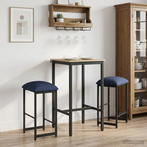 Scaun de bar 2 buc. albastru 40 x 32 x 64 cm Lemn prelucrat - WALTI WALTI