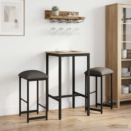 Scaun de bar 2 buc. Gri deschis 40 x 32 x 74 cm Lemn prelucrat - WALTI WALTI