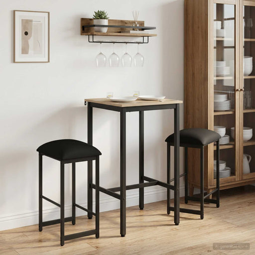 Scaun de bar 2 buc. Negru 40 x 32 x 74 cm Lemn prelucrat - WALTI WALTI
