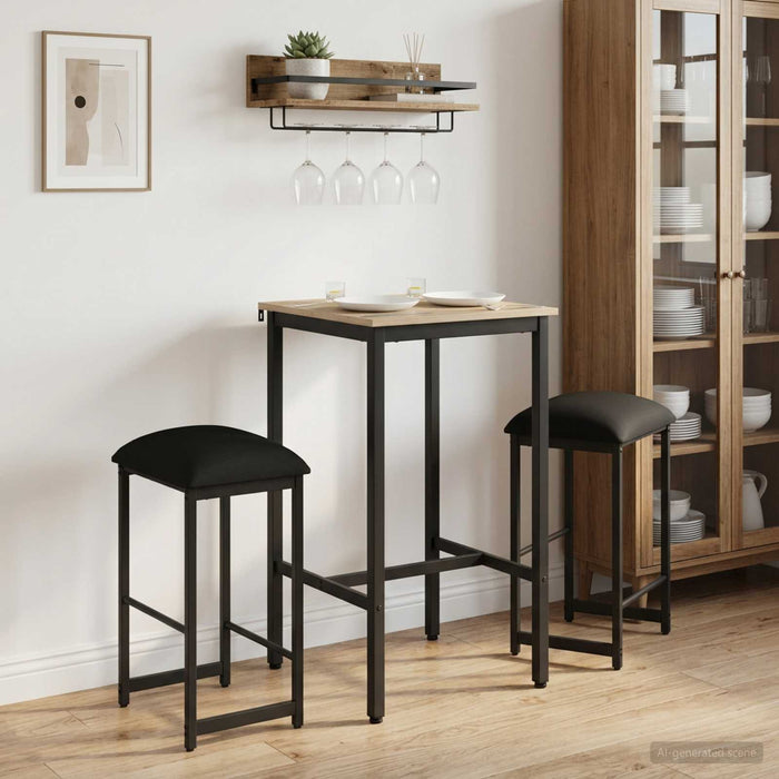 Scaun de bar 2 buc. Negru 40 x 32 x 74 cm Lemn prelucrat - WALTI WALTI