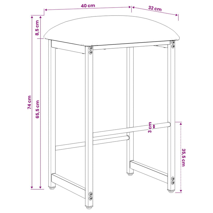 Scaun de bar Verde închis 40 x 32 x 74 cm Lemn prelucrat - WALTI WALTI