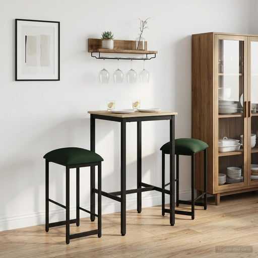 Scaun de bar 2 buc. Verde închis 40 x 32 x 74 cm Lemn prelucrat - WALTI WALTI
