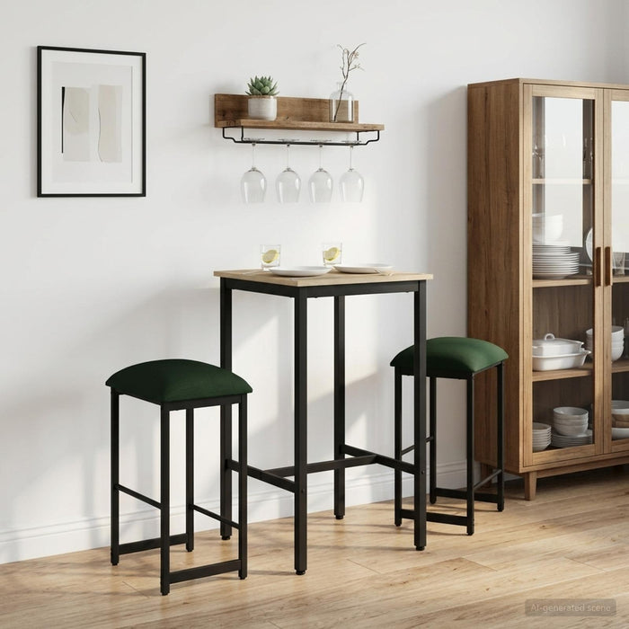 Scaun de bar 2 buc. Verde închis 40 x 32 x 74 cm Lemn prelucrat - WALTI WALTI