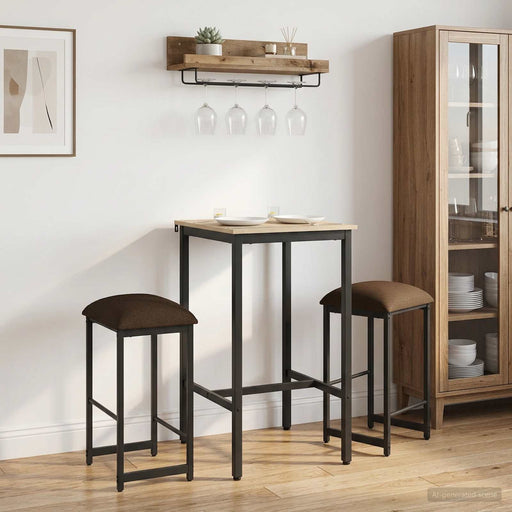 Scaun de bar 2 buc. Gri taupe 40 x 32 x 74 cm Lemn prelucrat - WALTI WALTI
